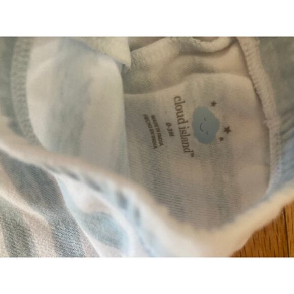 Target Cloud Island Baby Blue Watercolor Stripe 0-3 Baby Boy Leggings - Picture 3 of 3